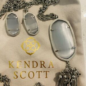 Kendra Scott Gray and Silver Jewelry Set